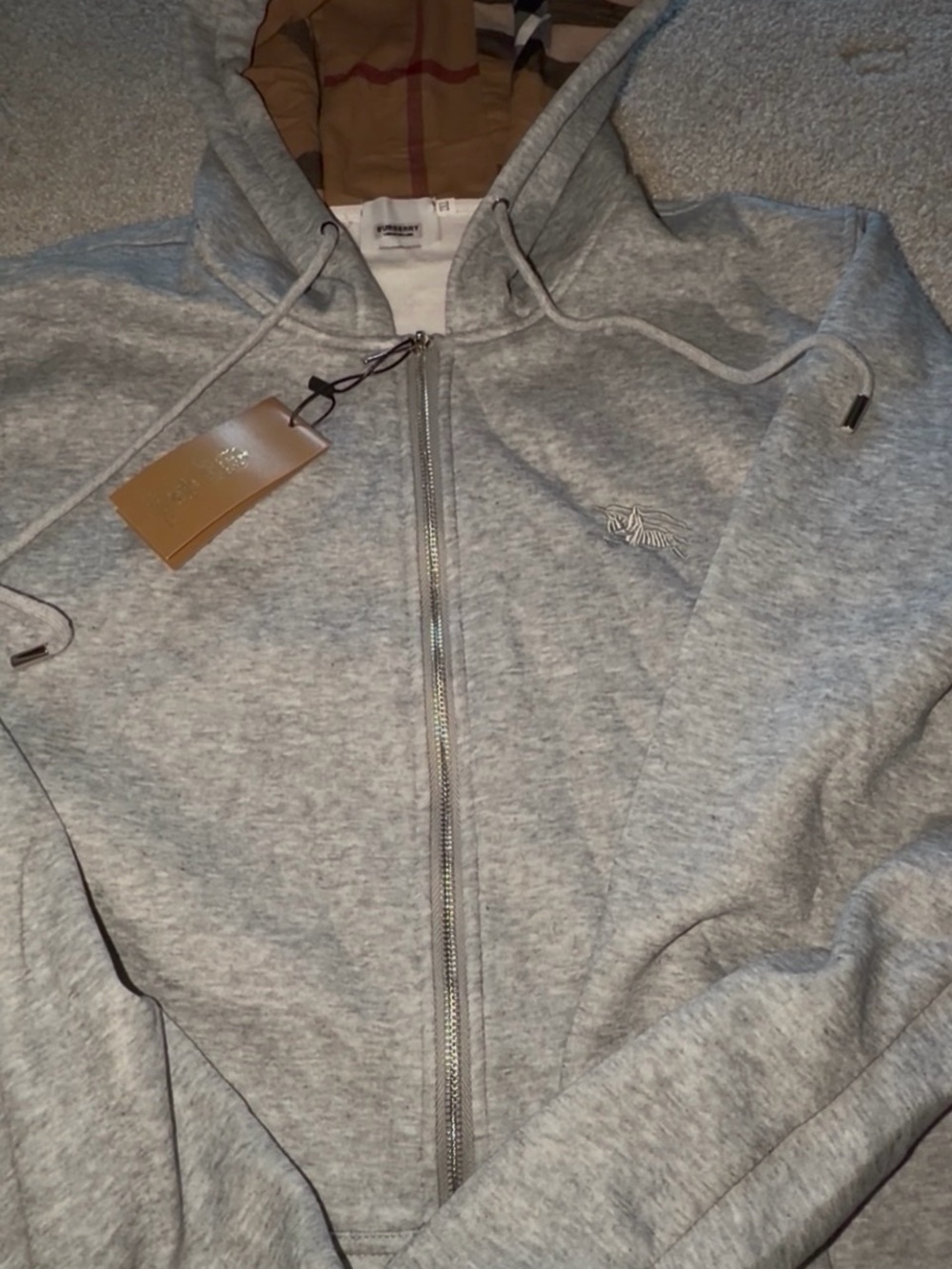 Burberry grey zip up size xxl